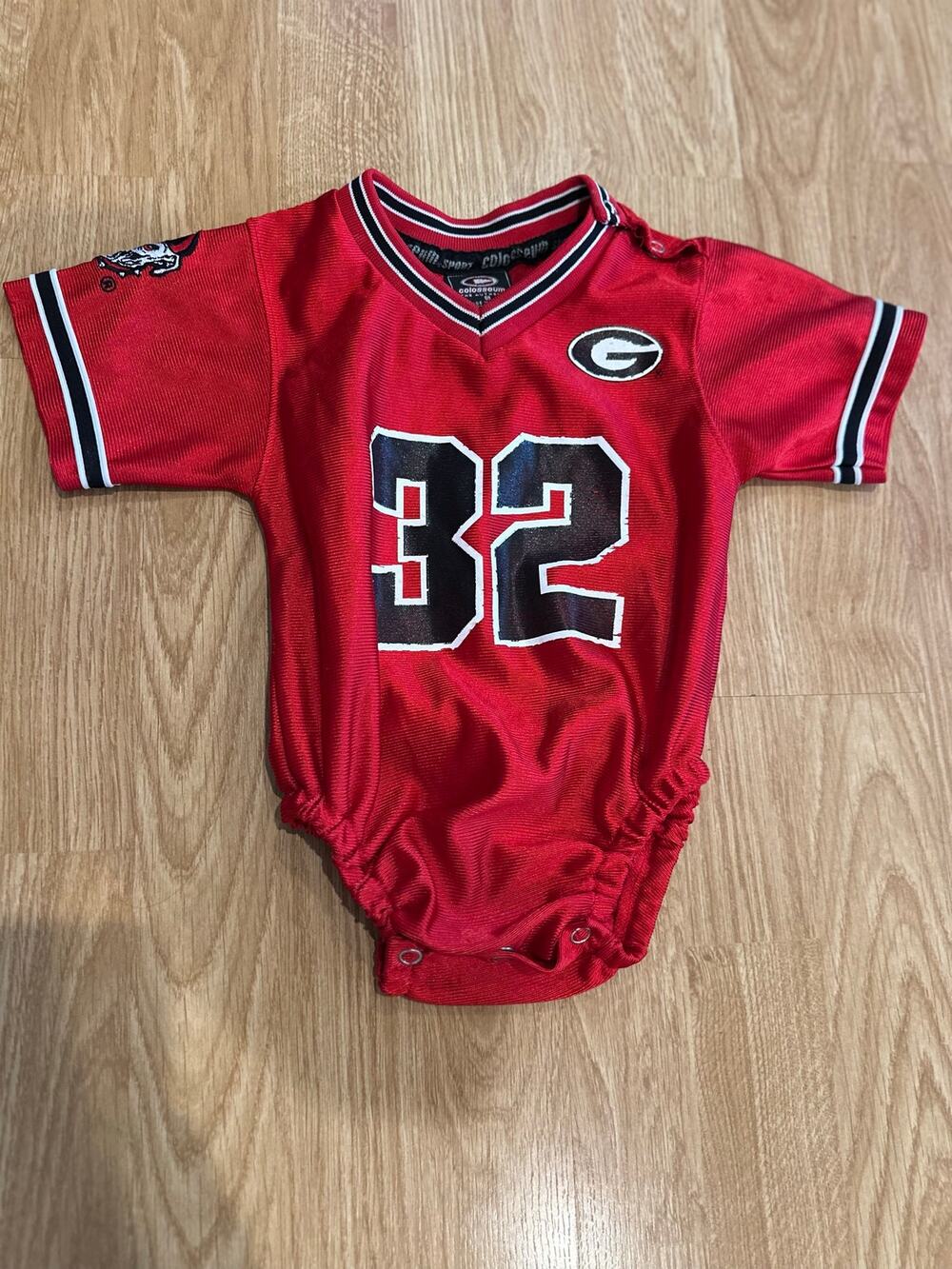 Vintage  Colosseum Georgia Bulldogs Infant Jersey onepiece, Size Small/12month